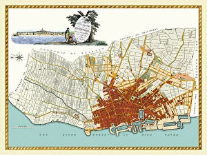 Liverpool City Collection: Old Map of Liverpool 1785 by Surveyed by Charles Eyes