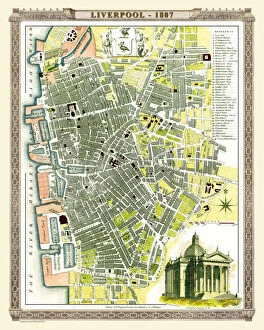 Old Map Of Liverpool Collection: Old Map of Liverpool 1807 by Cole and Roper