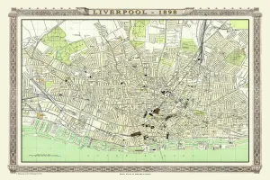 Images Dated 5th November 1898: Old Map of Liverpool 1898 from the Royal Atlas by Bartholomew