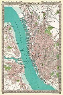 Old Map Of Liverpool Collection: Old Map of Liverpool 1903