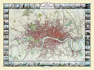 Trending: Old Map of London 1851 by John Tallis