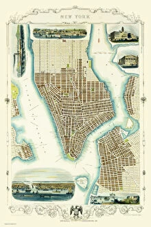 Tallis Map Collection: Old Map of New York United States of America 1851 by John Tallis