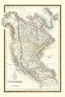 Collins Map Gallery: Old Map of North America 1852 by Henry George Collins