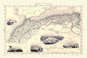 Old Map of Northern Africa 1851 by John Tallis