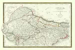 Maps of Countries in Asia PORTFOLIO Gallery: Old Map of Northern India 1852 by Henry George Collins