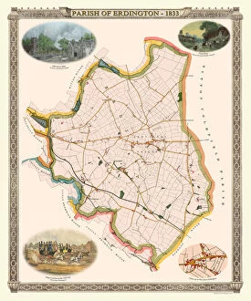 English & Welsh PORTFOLIO Gallery: Old Map of The Parish of Erdington 1833