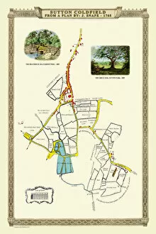Images Dated 27th October 2020: Old Map of the Royal Town of Sutton Coldfield 1765 by John Snape