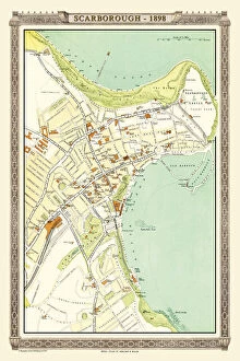 Images Dated 5th November 1898: Old Map of Scarborough 1898 from the Royal Atlas by Bartholomew