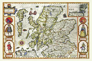 Old Map Of Scotland Gallery: Old Map of Scotland 1611 by John Speed