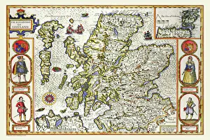 Trending: Old Map of Scotland 1611 by John Speed