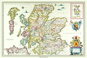 Scottish Map Prints: Old Map of Scotland 1635 by Willem & Johan Blaeu from the Theatrum Orbis Terrarum