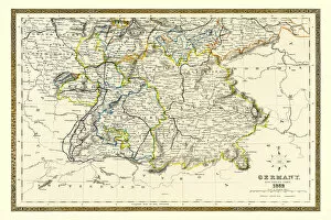 Collins Atlas Map Gallery: Old Map of Southern Germany 1852 by Henry George Collins