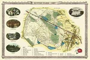 English & Welsh PORTFOLIO Collection: Old Map of Sutton Park near Sutton Coldfield 1885