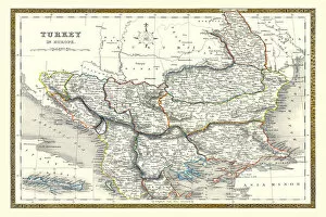 Collins Map Collection: Old Map of Turkey in Europe 1852 by Henry George Collins
