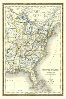 Collins Map Gallery: Old Map of The United States of America 1852 by Henry George Collins