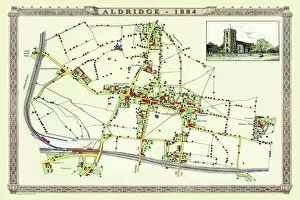 Images Dated 14th October 2020: Old Map of the Village of Aldridge in Staffordshire1884