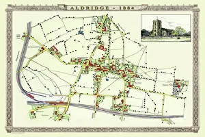 Images Dated 14th October 2020: Old Map of the Village of Aldridge in Staffordshire1884