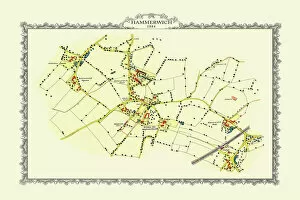 Images Dated 27th October 2020: Old Map of the Village of Hammerwich in Staffordshire 1884