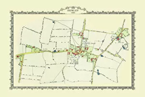 Images Dated 27th October 2020: Old Map of the Village of Hurley in Warwickshire 1884