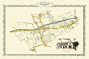 Images Dated 27th October 2020: Old Map of the Village of Minworth in Warwickshire 1886