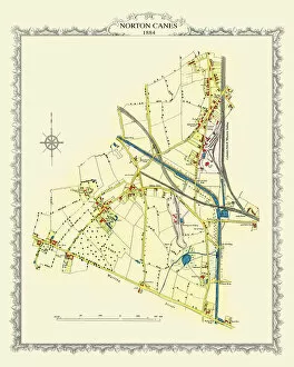 Images Dated 27th October 2020: Old Map of the Village of Norton Canes in Staffordshire 1884