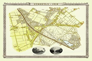 English & Welsh PORTFOLIO Collection: Old Map of the Village of Streetly near Sutton Coldfield 1918