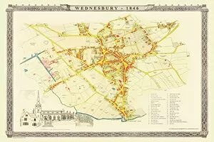 Town Plan Gallery: Old Map of Wednesbury Town in the Black Country 1846