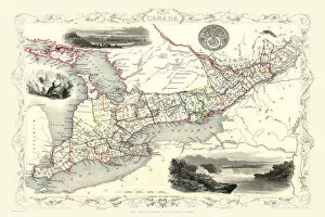 John Tallis Map Collection: Old Map of West Canada 1851 by John Tallis