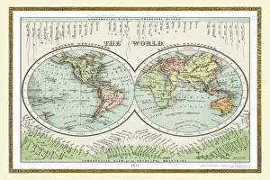 Map Of The World Gallery: Old Map of the World 1871