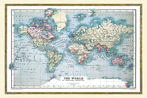 Maps of The World by Year PORTFOLIO Collection: Old Map of the World 1893