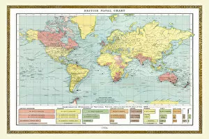 Old Map Of The World Collection: Old Map of the World 1906