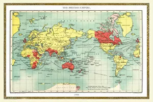 Old Map Of The World Collection: Old Map of the World 1908