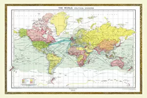 The World Gallery: Old Map of the World 1931