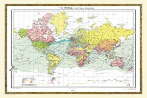 Maps of The World by Year PORTFOLIO Collection: Old Map of the World 1931