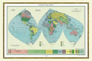 Maps of The World by Year PORTFOLIO Collection: Old Map of the World 1939