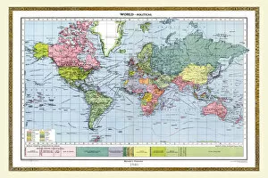 The World Gallery: Old Map of the World 1940