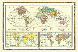 Map Of The World Collection: Old Map of the World 1942