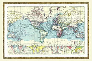 The World Collection: Old Map of the World 1950