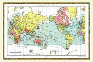 The World Collection: Old Map of the World 1959