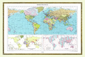 Map Of The World Collection: Old Map of the World 1980