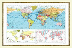Map Of The World Collection: Old Map of the World 1982