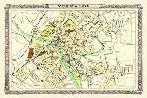 Royal Atlas Collection: Old Map of York 1898 from the Royal Atlas by Bartholomew
