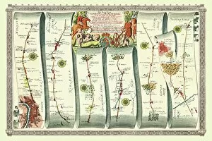 John Ogilby Gallery: Old Road Strip Map (PLATE 1) The Road from London to Aberystwyth