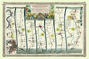 Strip Map Gallery: Old Road Strip Map (PLATE 10) The Road from London to the City of Bristol