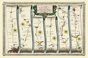 Images Dated 2nd November 2020: Old Road Strip Map (PLATE 4) The Road from London to Arundel