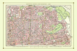 London Street Plan Gallery: Old Street Map of Bethnal Green and Hackney 1908
