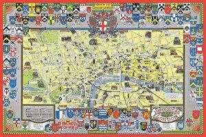 English & Welsh PORTFOLIO Collection: Pictorial History Map of London 1971