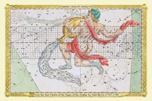 Images Dated 5th August 2022: Signs of the Zodiac in Early Color by John Bevis ÔÇô Aquarius - January 20 ÔÇô February 18