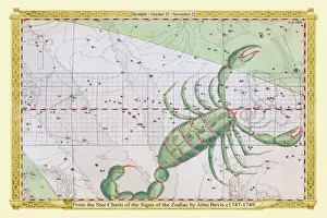 Images Dated 5th August 2022: Signs of the Zodiac in Early Color by John Bevis ÔÇô Scorpio ÔÇô October 23 ÔÇô November 22