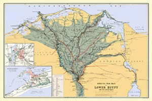 Images Dated 3rd November 2020: Special War Map of Lower Egypt